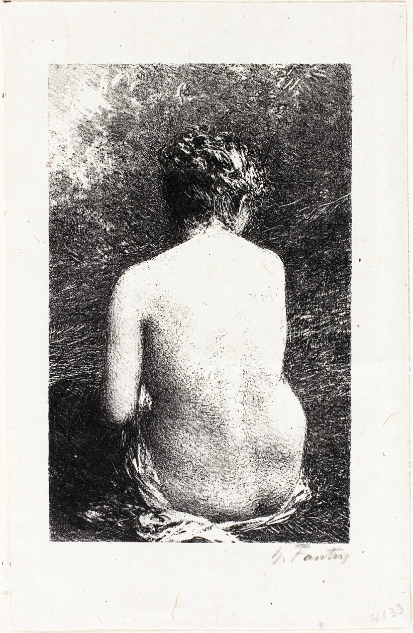 Arkadan Görülen Oturan Kadının Çalışması by Ignace Henri Jean Fantin Latour