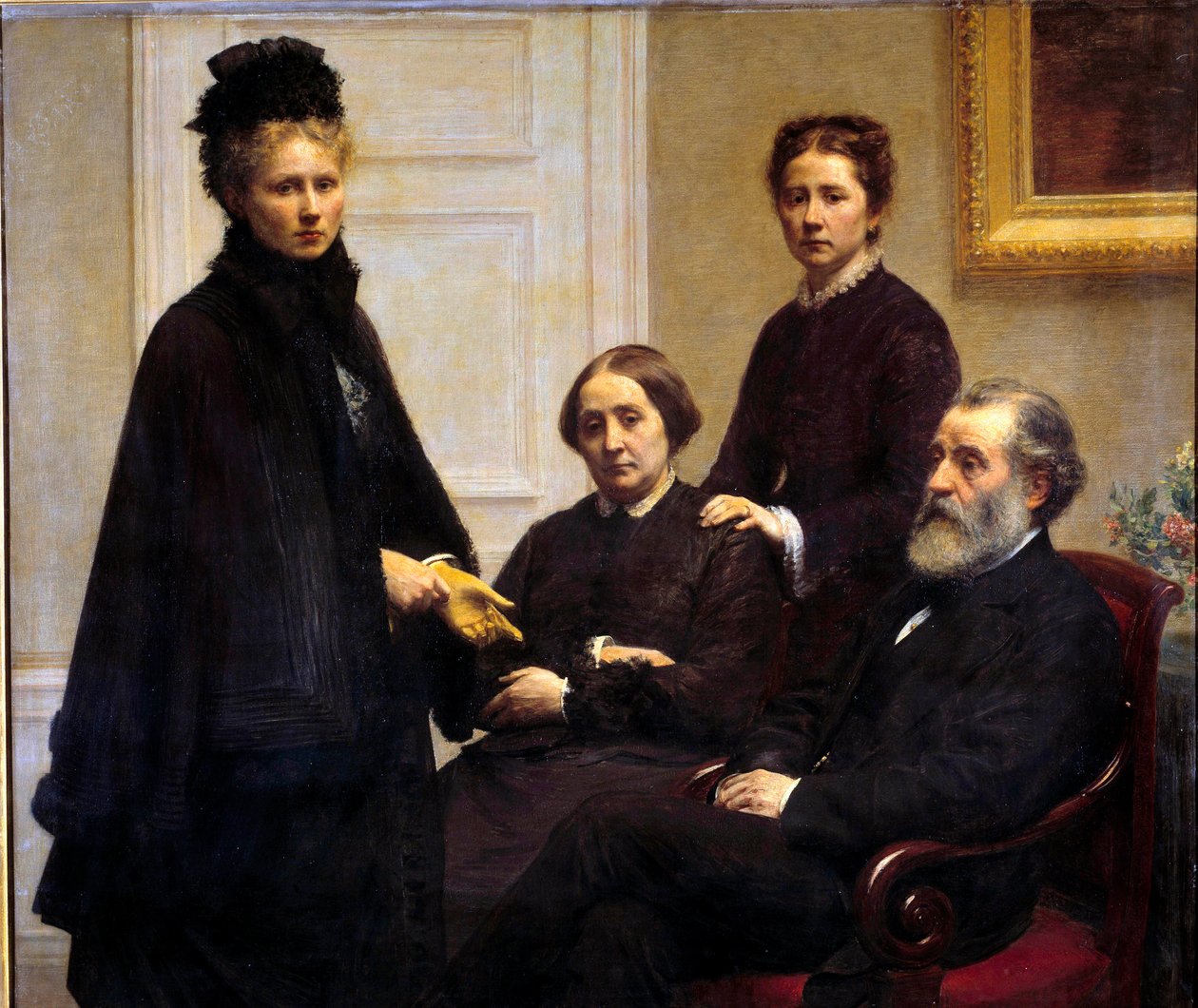 Dubourg ailesi Bay ve Bayan Dubourg ve kızları: Victoria, sanatçının eşi ve Charlotte yasta temsil edildi. Henri Fantin Latour