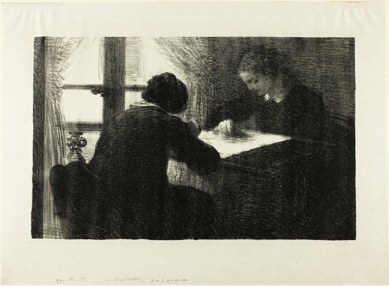 Nakışçılar, ikinci plaka by Ignace Henri Jean Fantin Latour