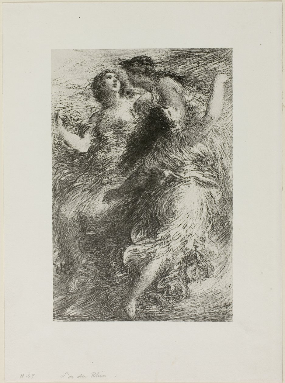 Rhinegold: Sahne I, Rhinemaidens by Ignace Henri Jean Fantin Latour