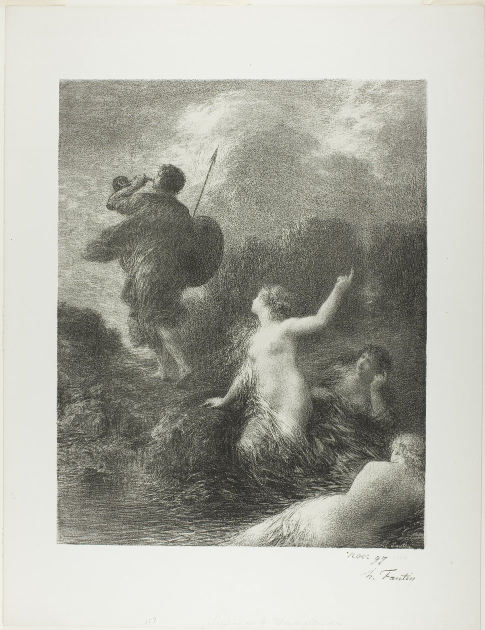 Tanrıların Alacakaranlığı: Siegfried ve Ren Bakireleri by Ignace Henri Jean Fantin Latour