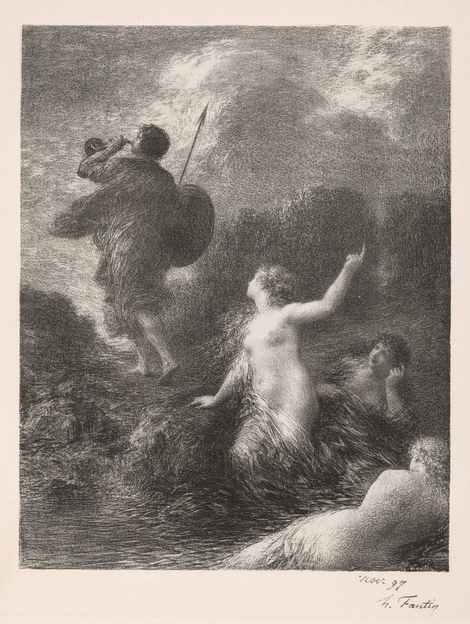 Tanrıların Alacakaranlığı: Siegfried ve Ren Bakireleri by Ignace Henri Jean Fantin Latour