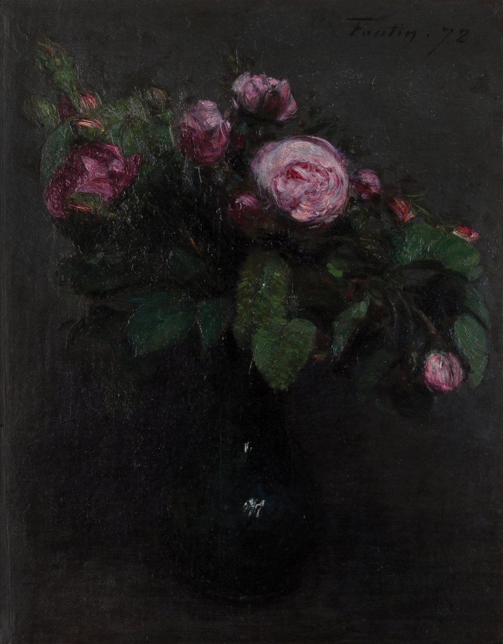 Güllü Vazo 1872 (Tuval üzerine yağlıboya) by Henri Fantin Latour