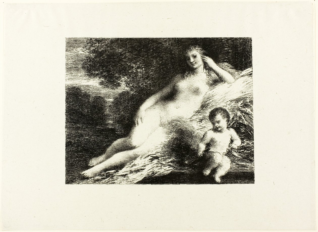 Venüs ve Aşk Tanrısı, ikinci plaka by Ignace Henri Jean Fantin Latour