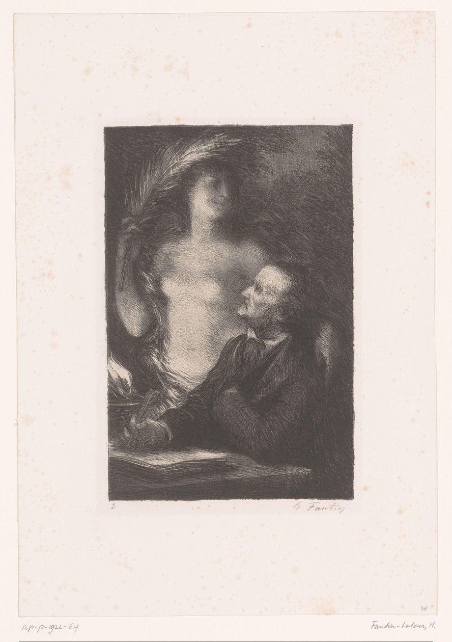 Wagner ilham perisi La Muse Life'a ve Richard Wagner'in eserlerine bakıyor (seri başlığı) by Ignace Henri Jean Fantin Latour