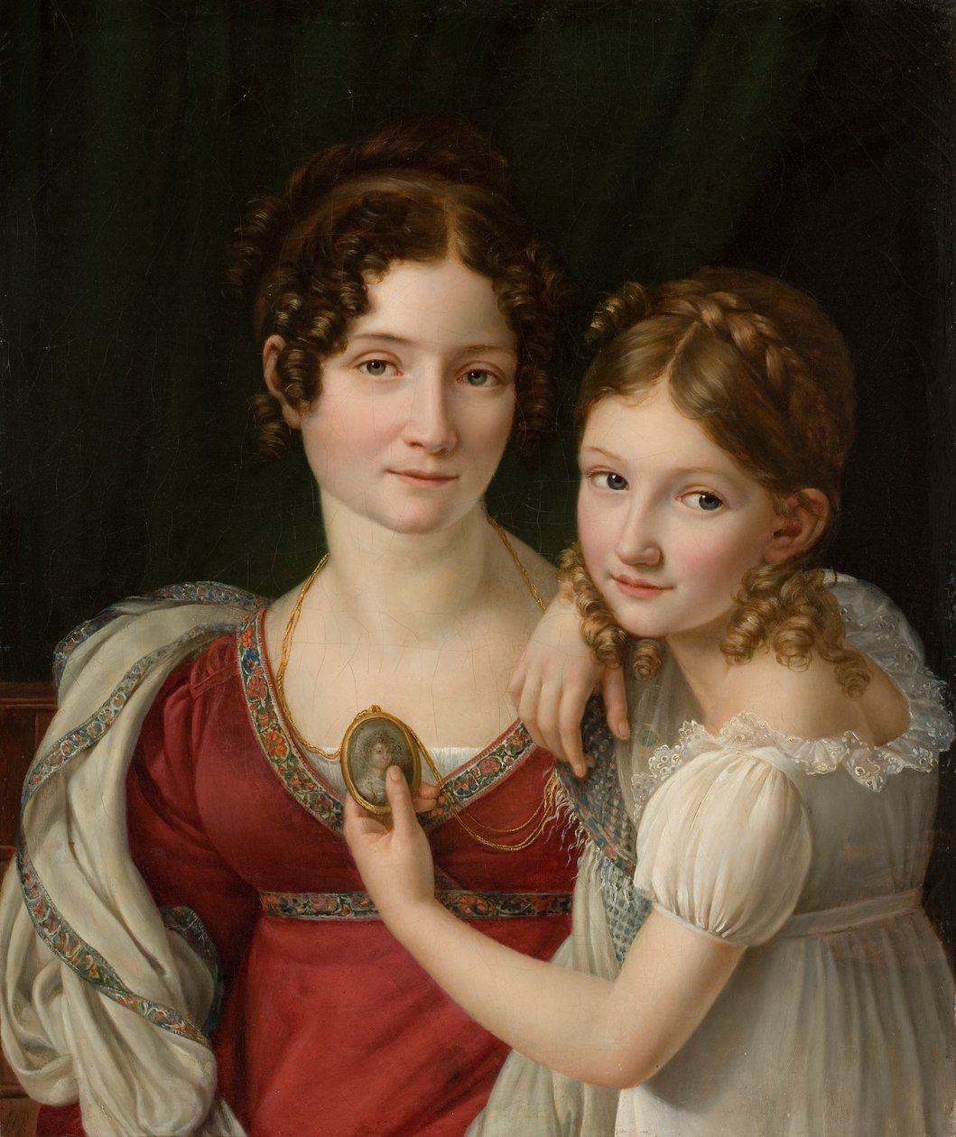 Kızıyla birlikte bir annenin portresi by Henri Francois Riesener