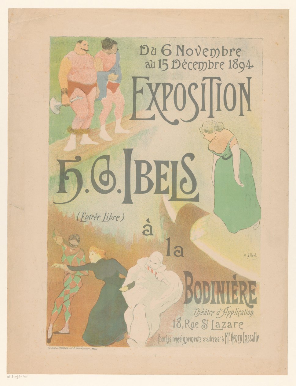 La Bodinière Sergisi HG Ibels à la Bodinière tiyatrosunda HG Ibels sergisi afişi (nesnenin başlığı) by Henri Gabriel Ibels