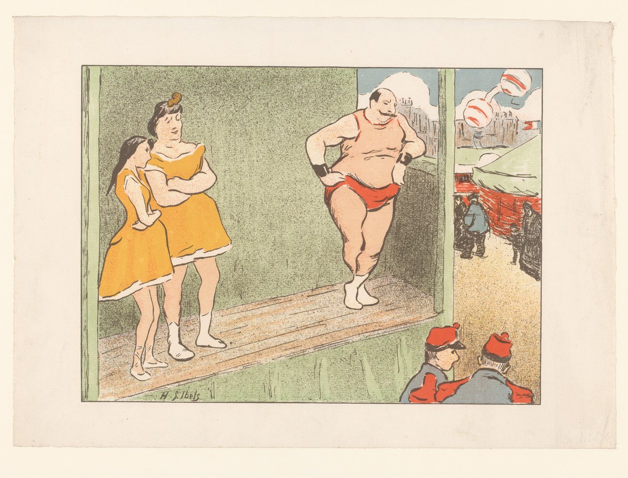 Bir sahnede üç oyuncu Théâtre Libre Performansları (dizi adı) Les Programs du Théâtre Libre (dizi adı) by Henri Gabriel Ibels