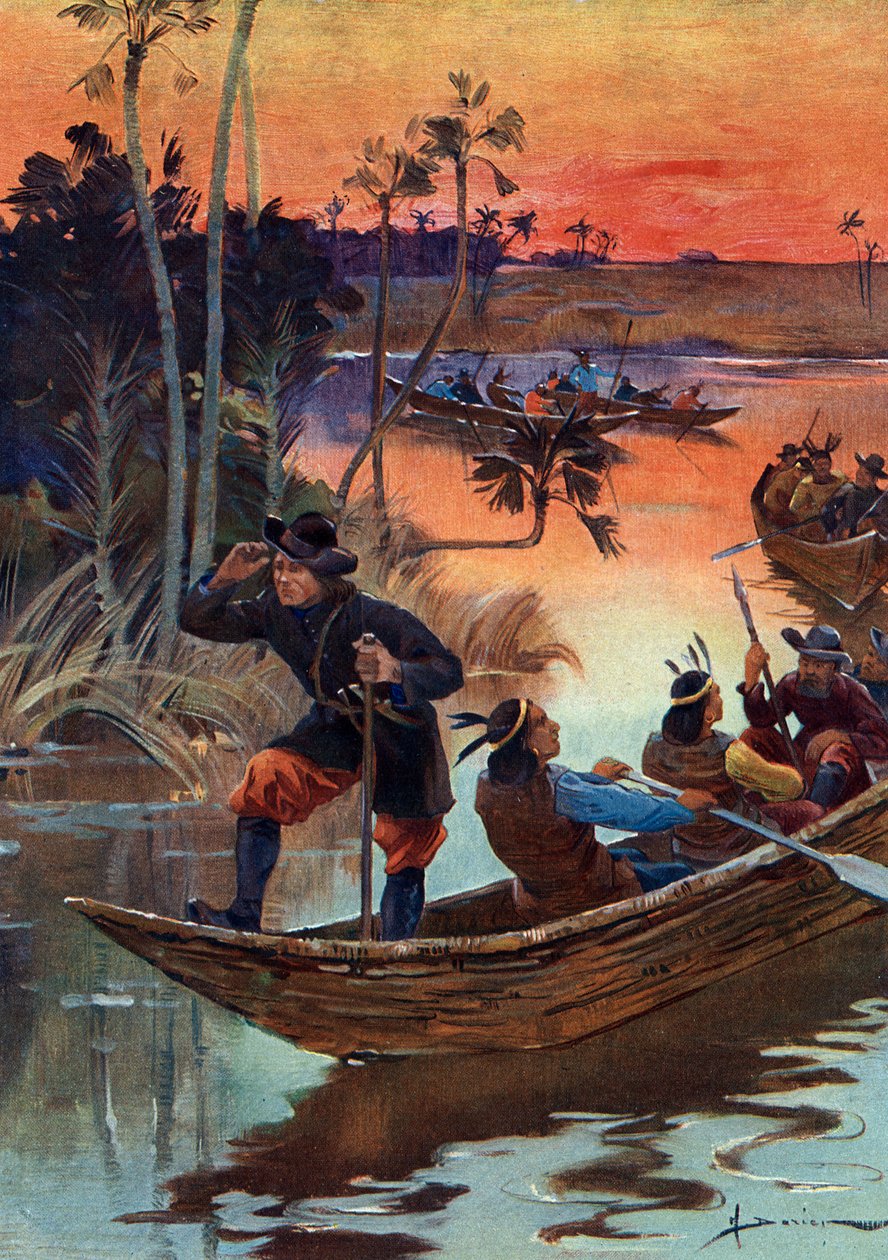 Rene Robert Cavelier de La Salle (1643-1687), Fransız kaşif ve arkadaşları, Fransa için Mississippi Nehri