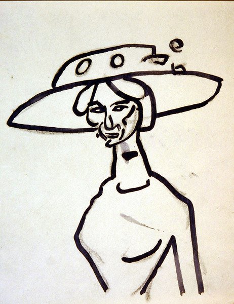 Geniş Kenarlı Şapka by Henri Gaudier Brzeska