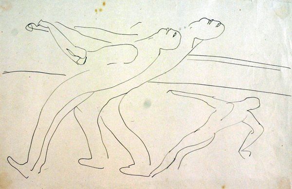 Adamlar açık kilit kapılarını çekiyor by Henri Gaudier Brzeska