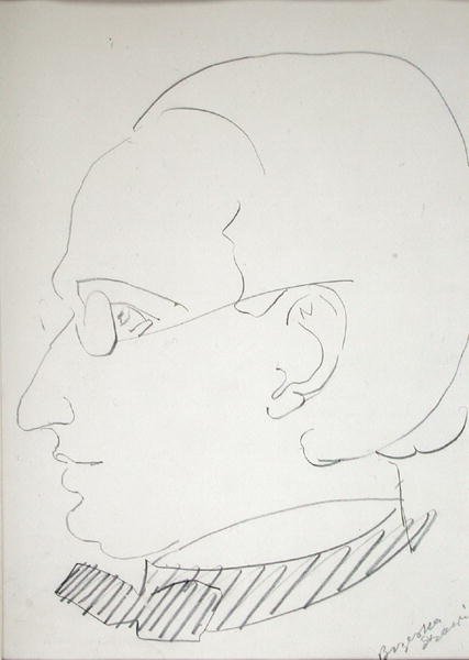Alfred Wolmark (1877-1961) (kağıt üzerine kurşun kalem) by Henri Gaudier Brzeska