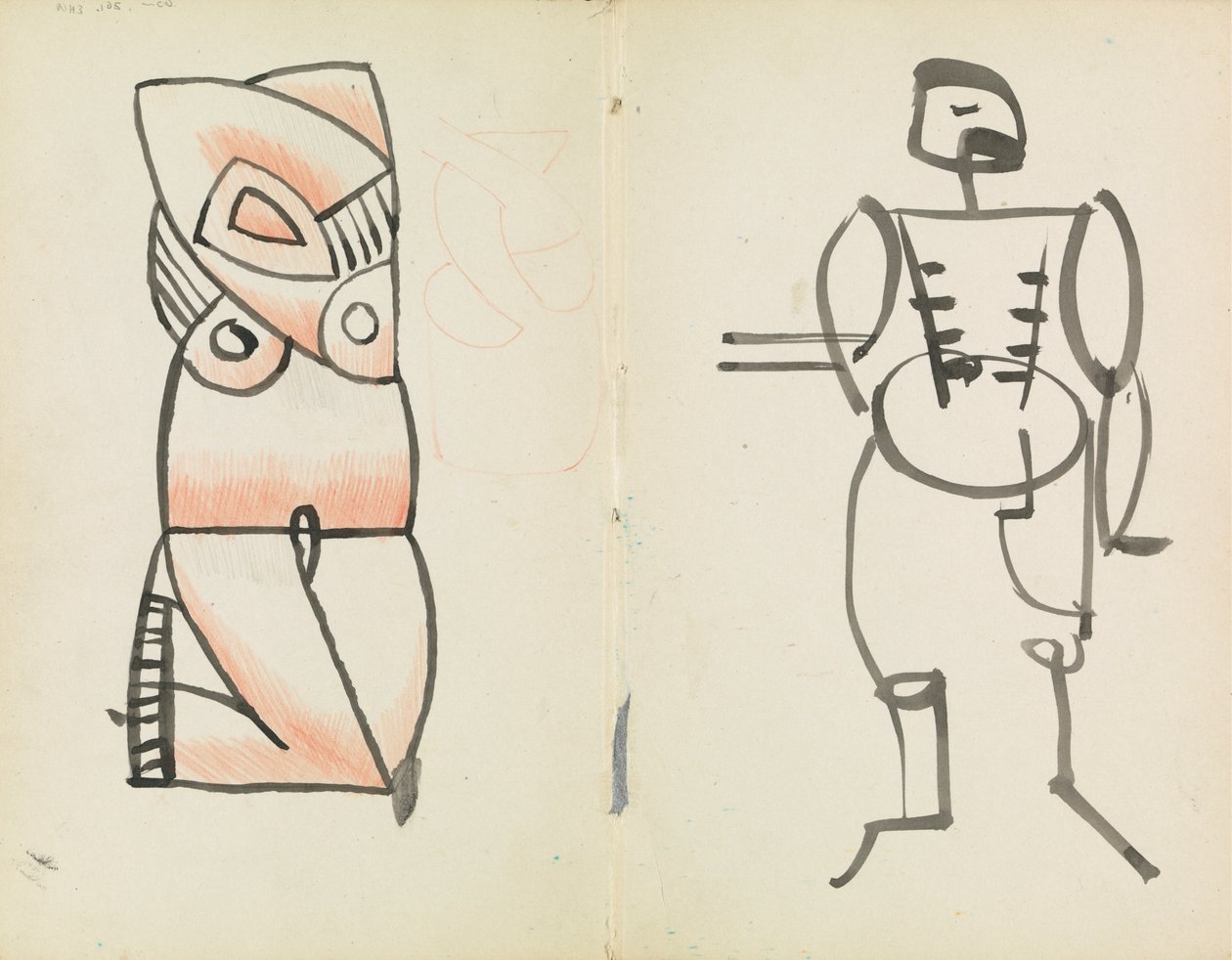 Çömelmiş Kadın ve Ayakta Erkek by Henri Gaudier Brzeska