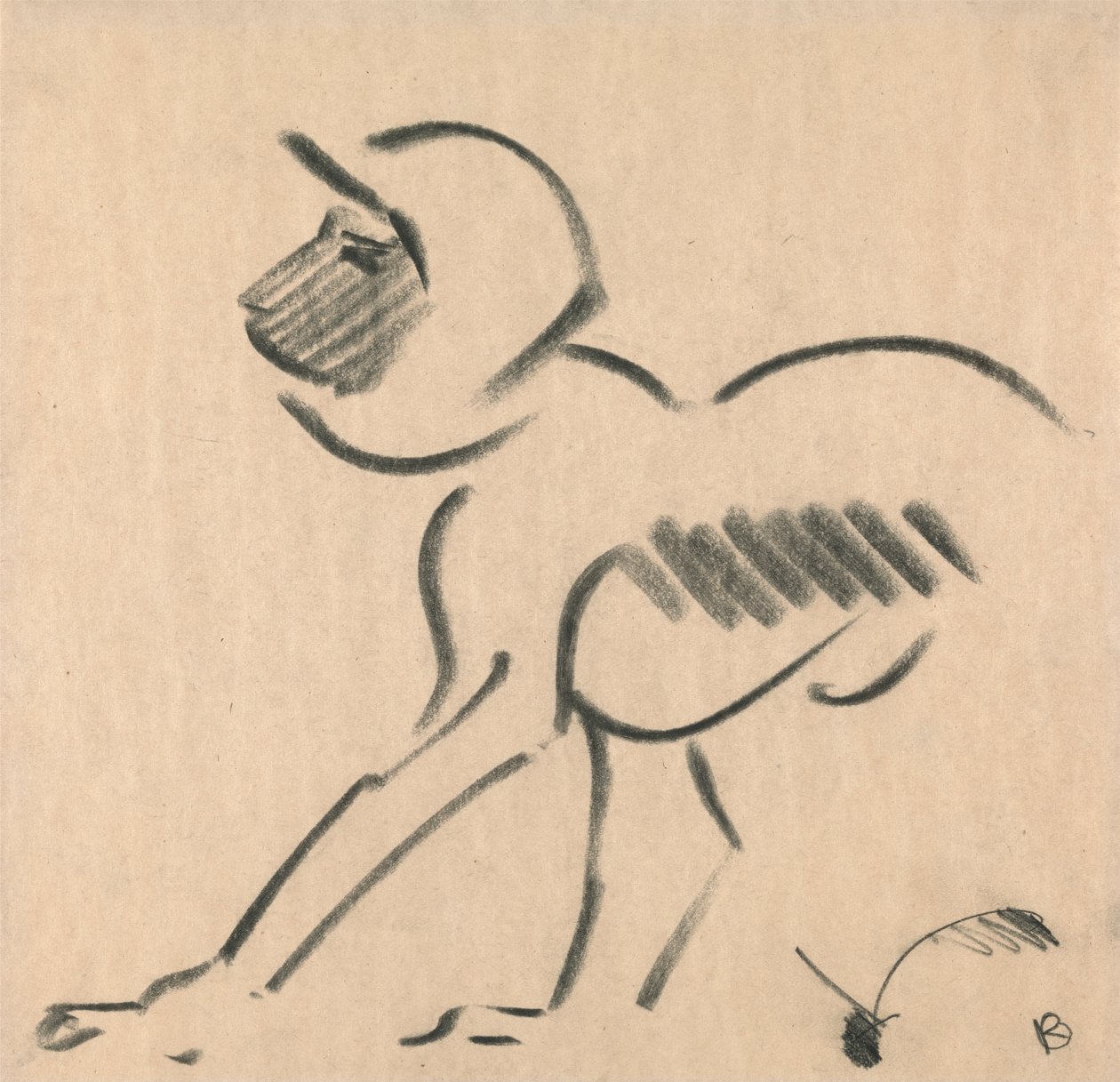 çömelmiş maymun by Henri Gaudier Brzeska