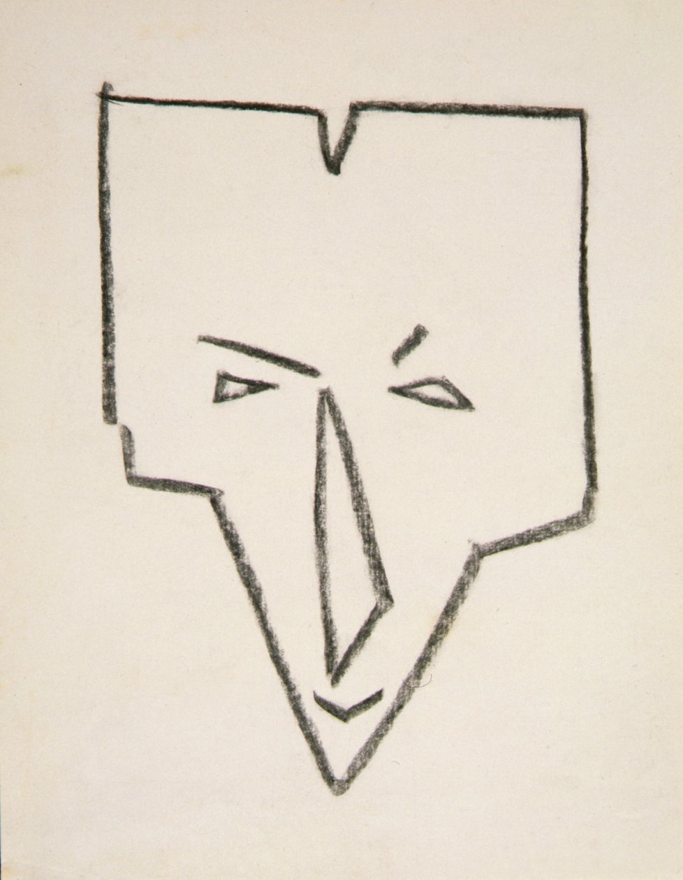 Etnik Maske Başlığı (kağıt üzerine siyah tebeşir) by Henri Gaudier Brzeska