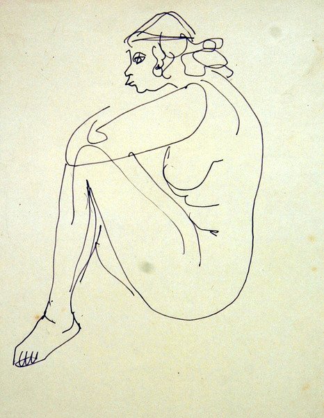 Kadın Çıplak Oturmuş by Henri Gaudier Brzeska