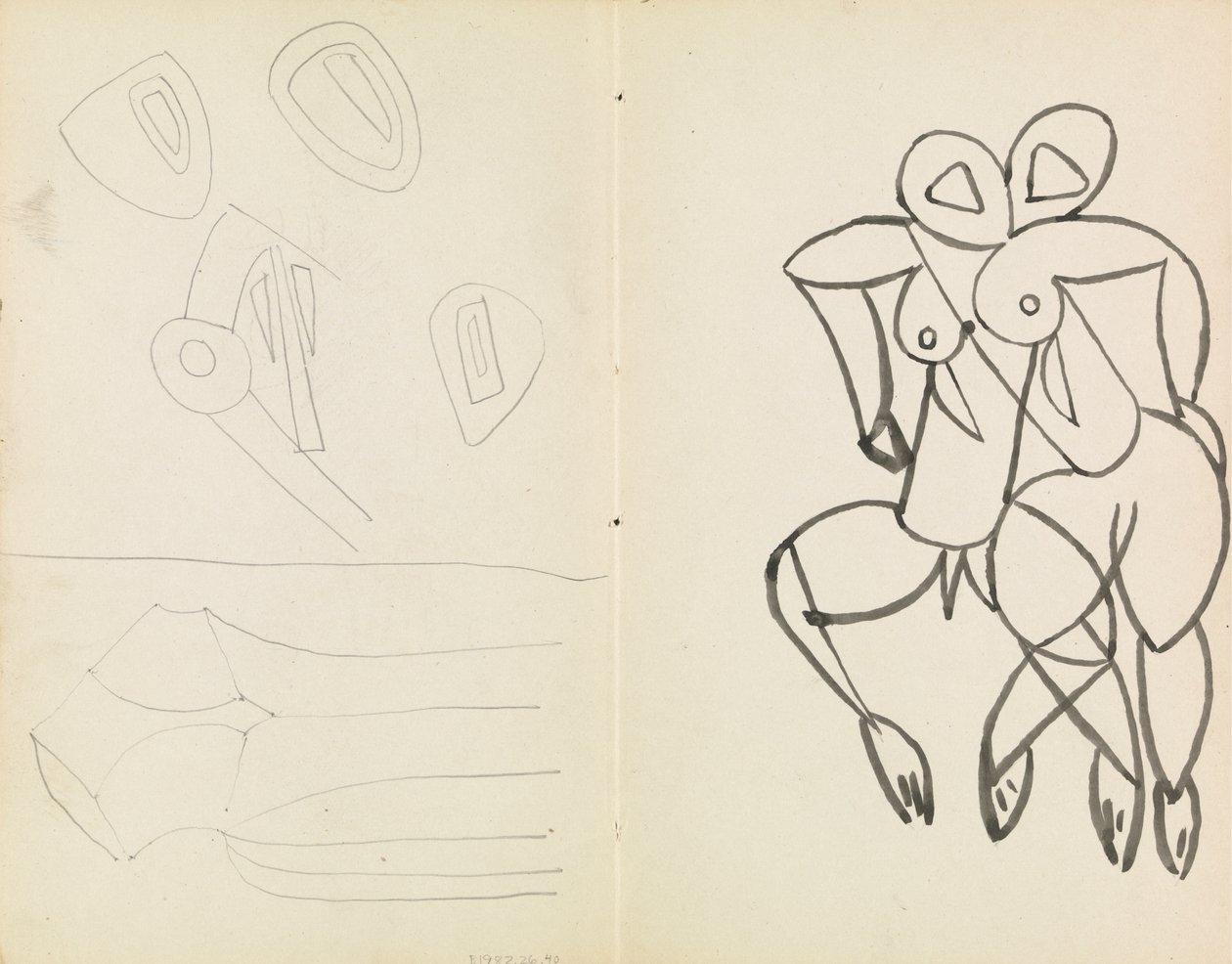 Beş Soyut Eskiz ve Erkek ve Kadın Figürleri İçin Çalışmalar by Henri Gaudier Brzeska