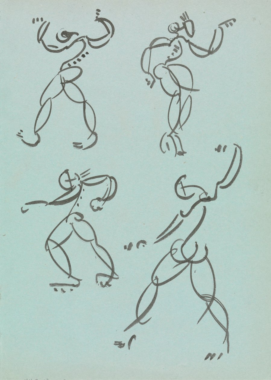 Dans Eden Figürlerle İlgili Dört Çalışma by Henri Gaudier Brzeska