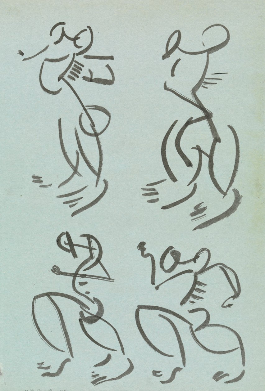 Dans Eden Figürlerle İlgili Dört Çalışma by Henri Gaudier Brzeska