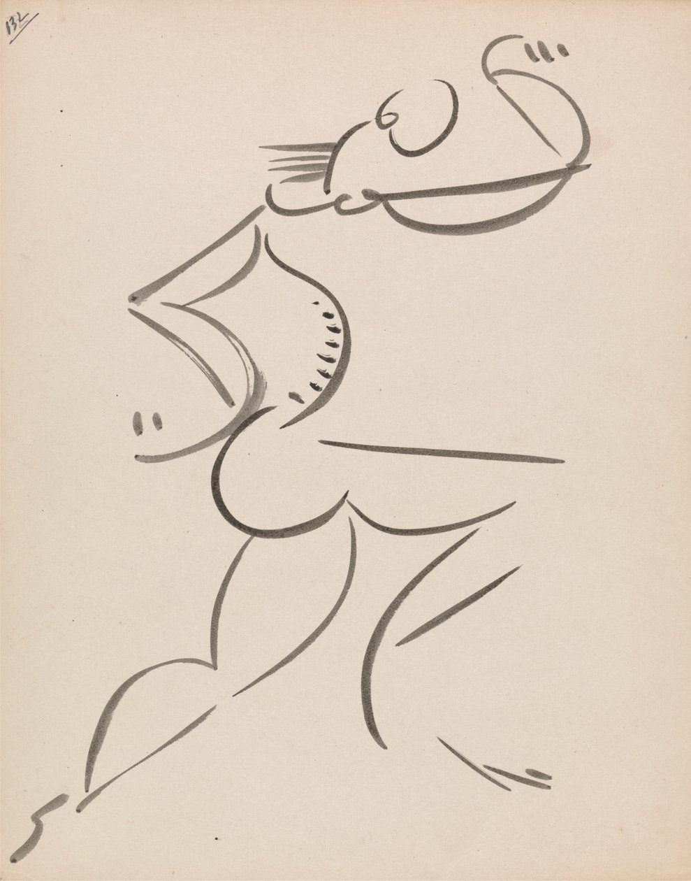 Profilde Dans Eden Erkek Figürü by Henri Gaudier Brzeska