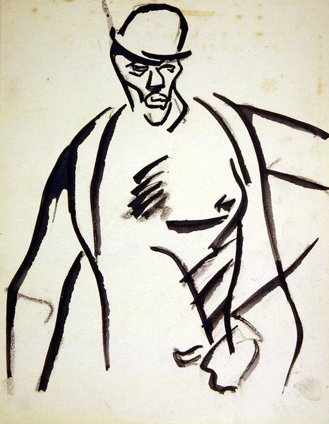 melon şapkalı adam by Henri Gaudier Brzeska