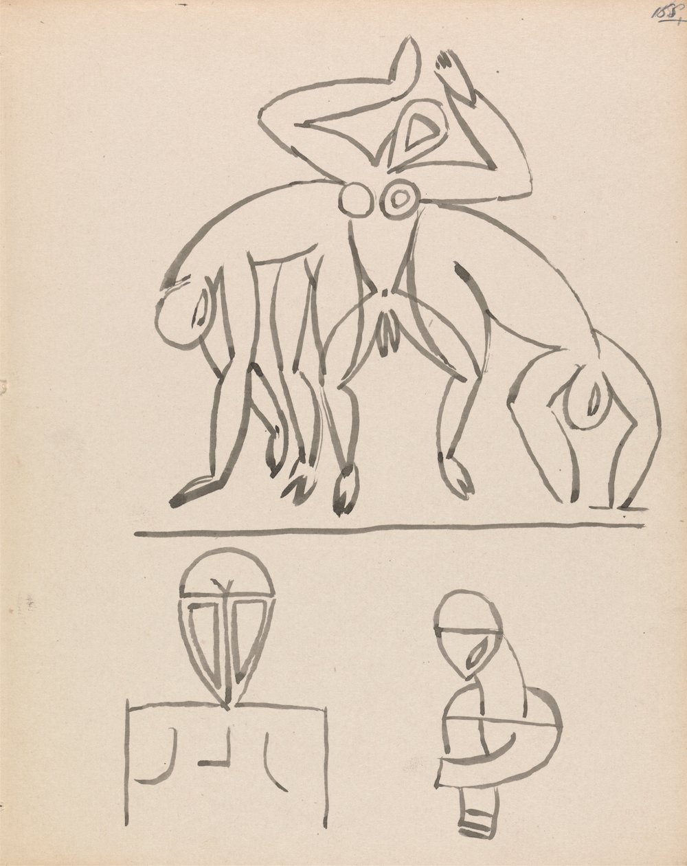 Dokuz Figür Çalışması by Henri Gaudier Brzeska