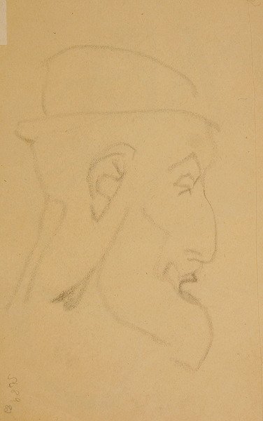 Yaşlı Bir Adamın Portresi, sağ profil by Henri Gaudier Brzeska