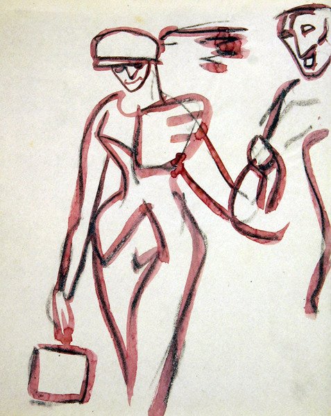 Refakatçi ile Gezinti by Henri Gaudier Brzeska