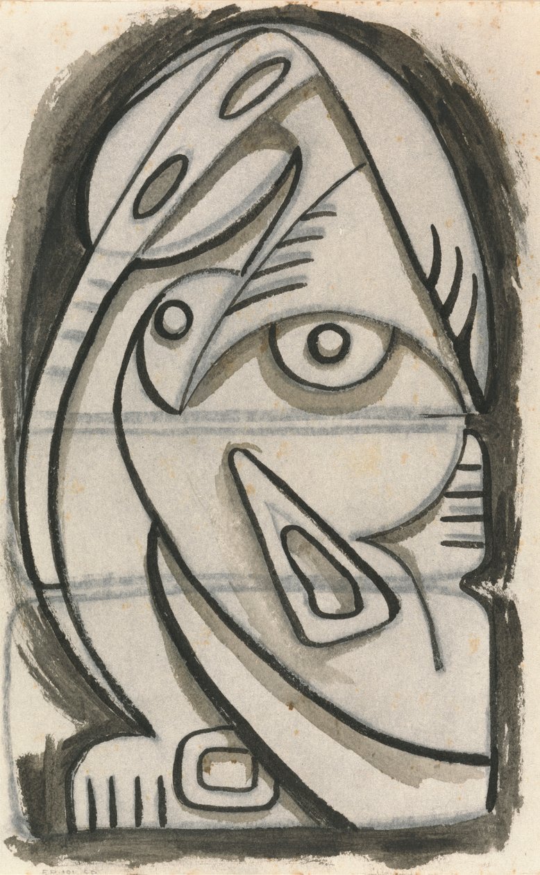 Oturan Kadın Figürünün Rölyef Tasarımı by Henri Gaudier Brzeska