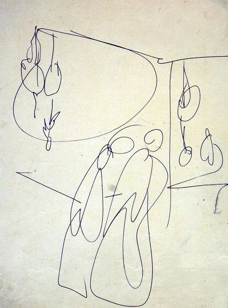 Poulterers dışında alışveriş yapanlar by Henri Gaudier Brzeska