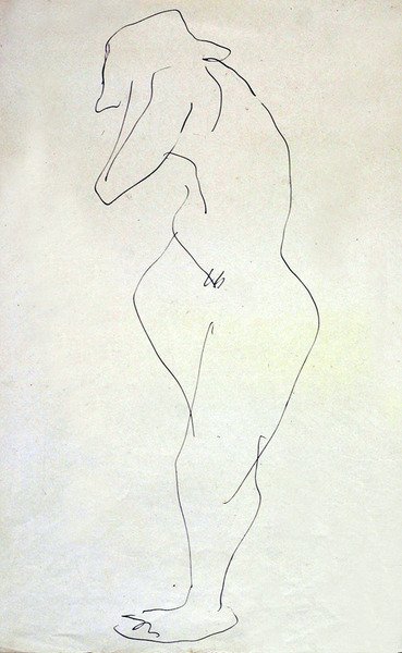 Sophie Nude, arkasını dönüyor by Henri Gaudier Brzeska