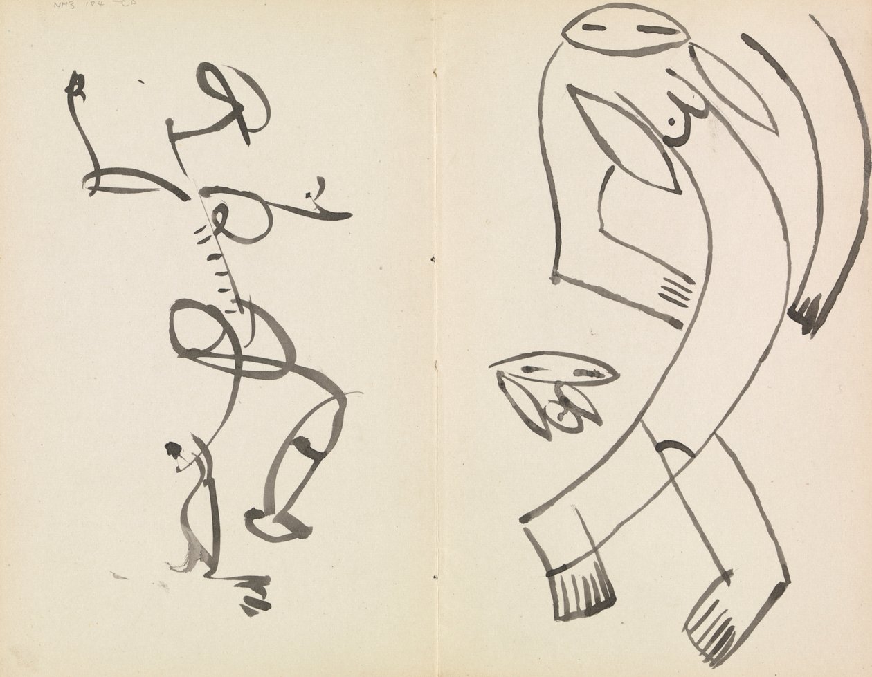Dans Eden İki Figür Çalışmaları by Henri Gaudier Brzeska