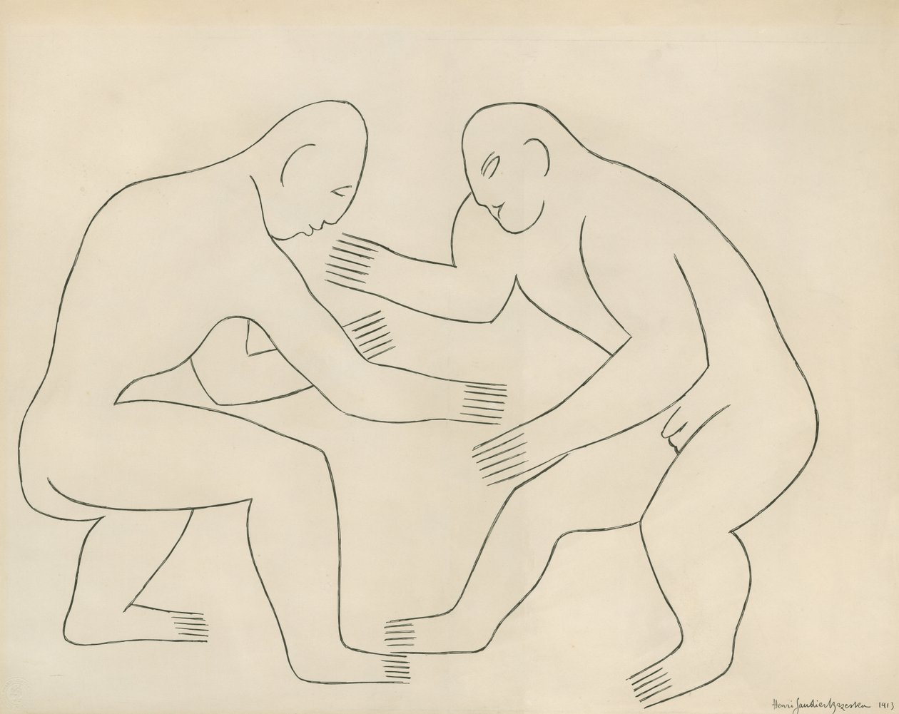 Güreşçiler by Henri Gaudier Brzeska