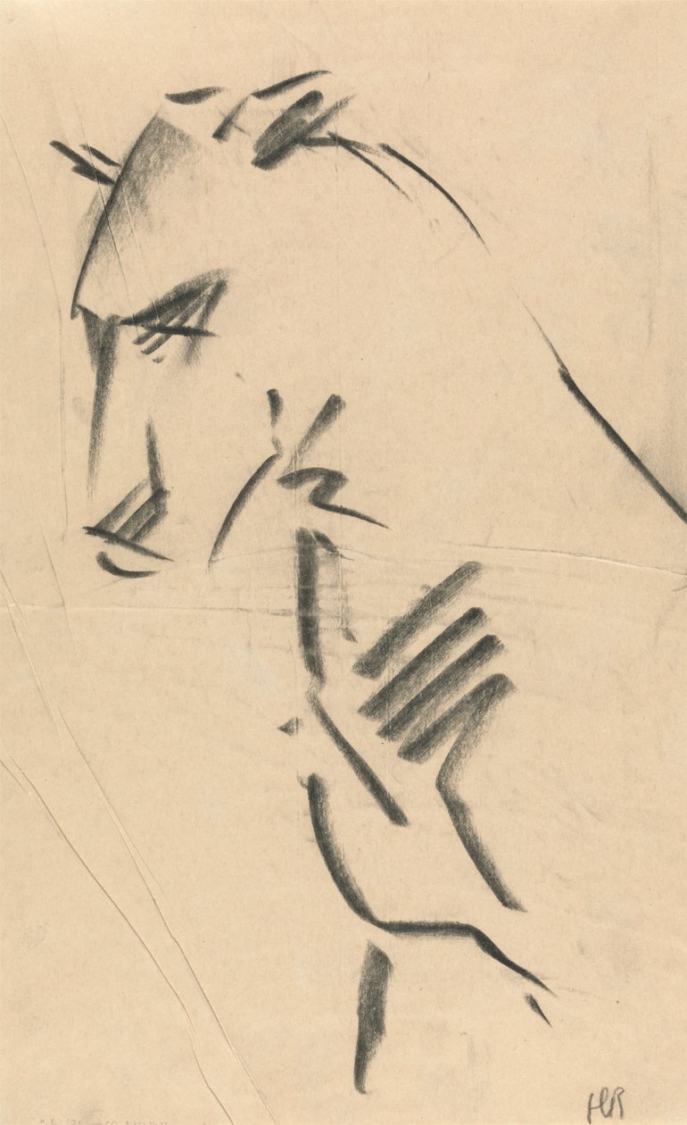 Bir Dişi Aslan'ın Üç Çeyrek Görünümü by Henri Gaudier Brzeska