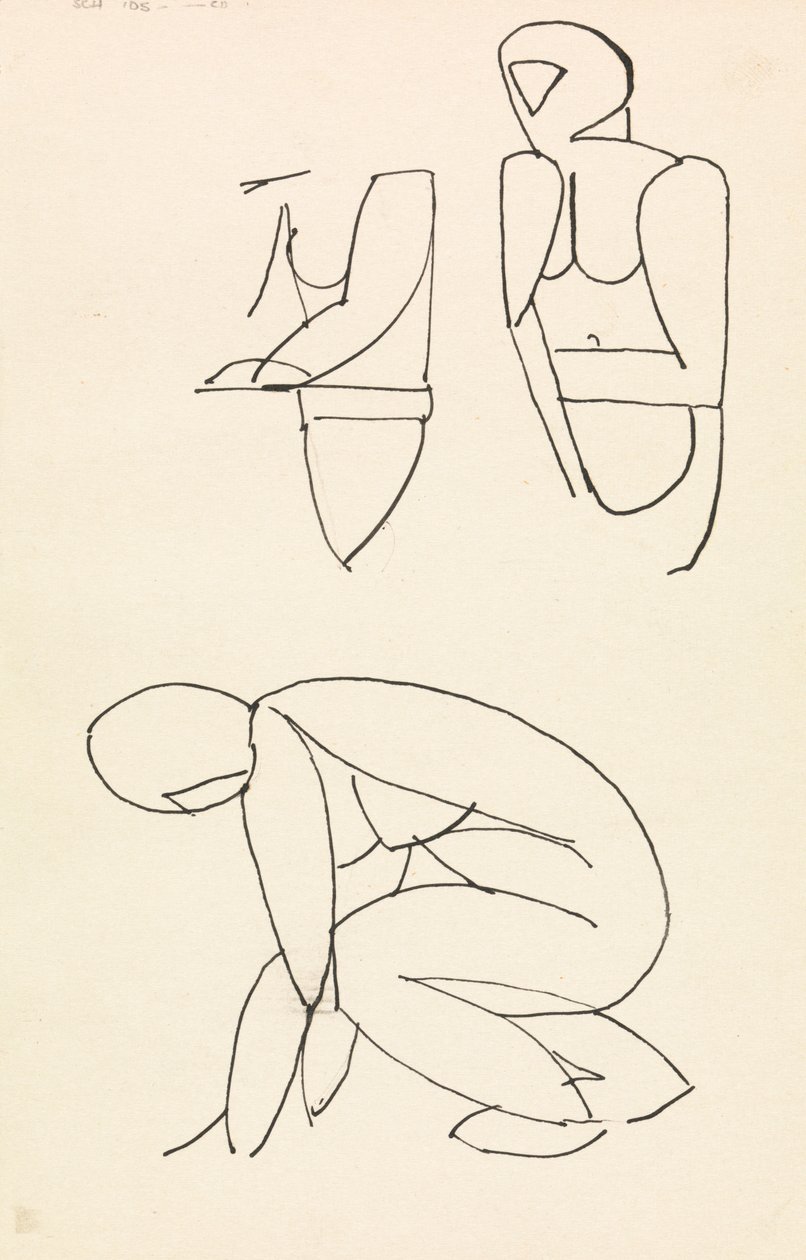 Üç Figür Çalışmaları by Henri Gaudier Brzeska