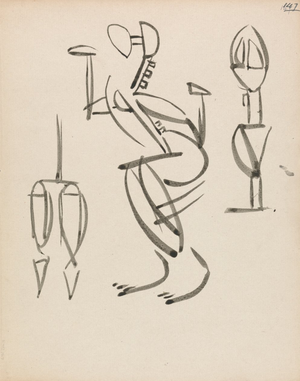 Üç Figür Çalışmaları by Henri Gaudier Brzeska