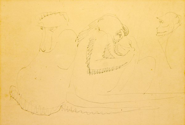 üç maymun by Henri Gaudier Brzeska