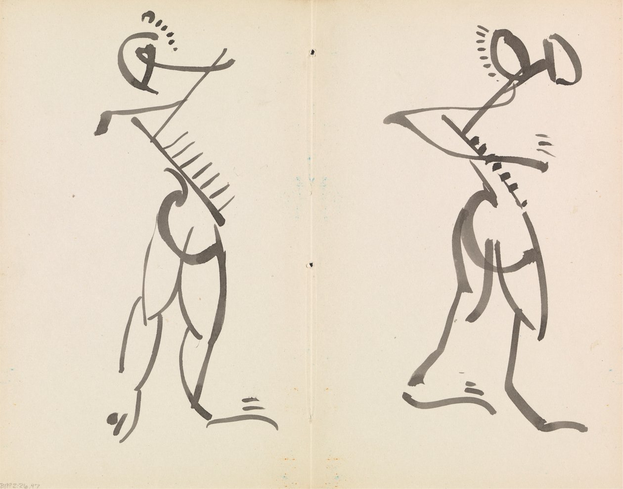 Dans Eden İki Figür by Henri Gaudier Brzeska
