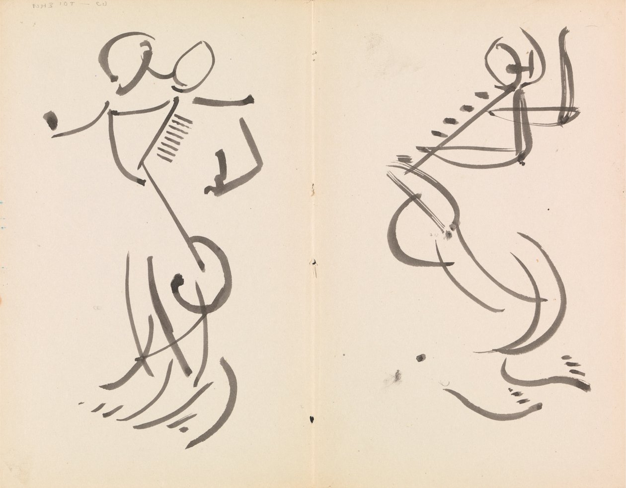 Dans Eden İki Figür by Henri Gaudier Brzeska