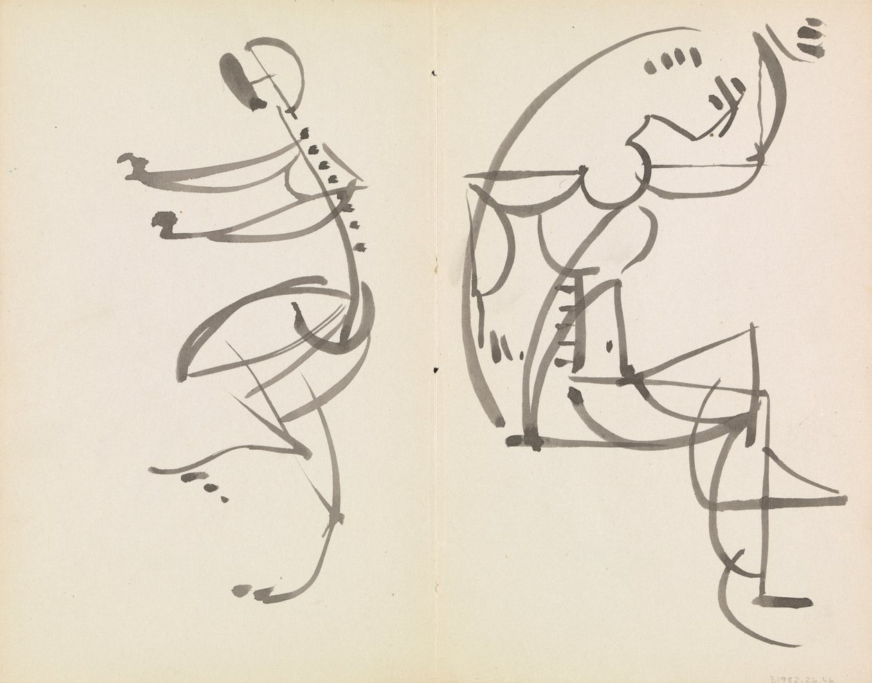 İki Figür Çalışması by Henri Gaudier Brzeska
