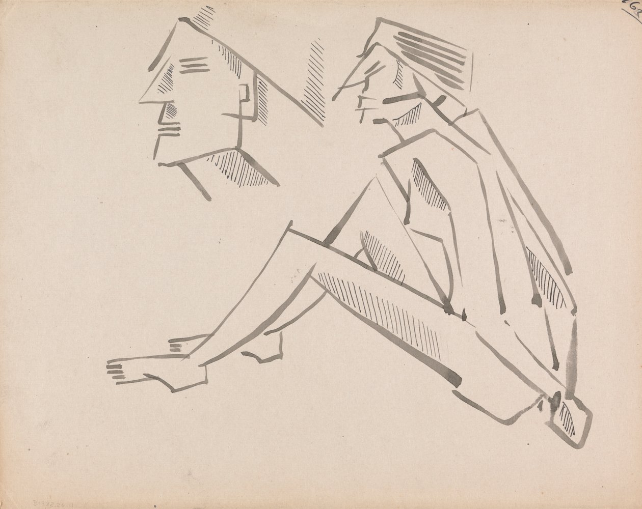 İki Figür Çalışması by Henri Gaudier Brzeska