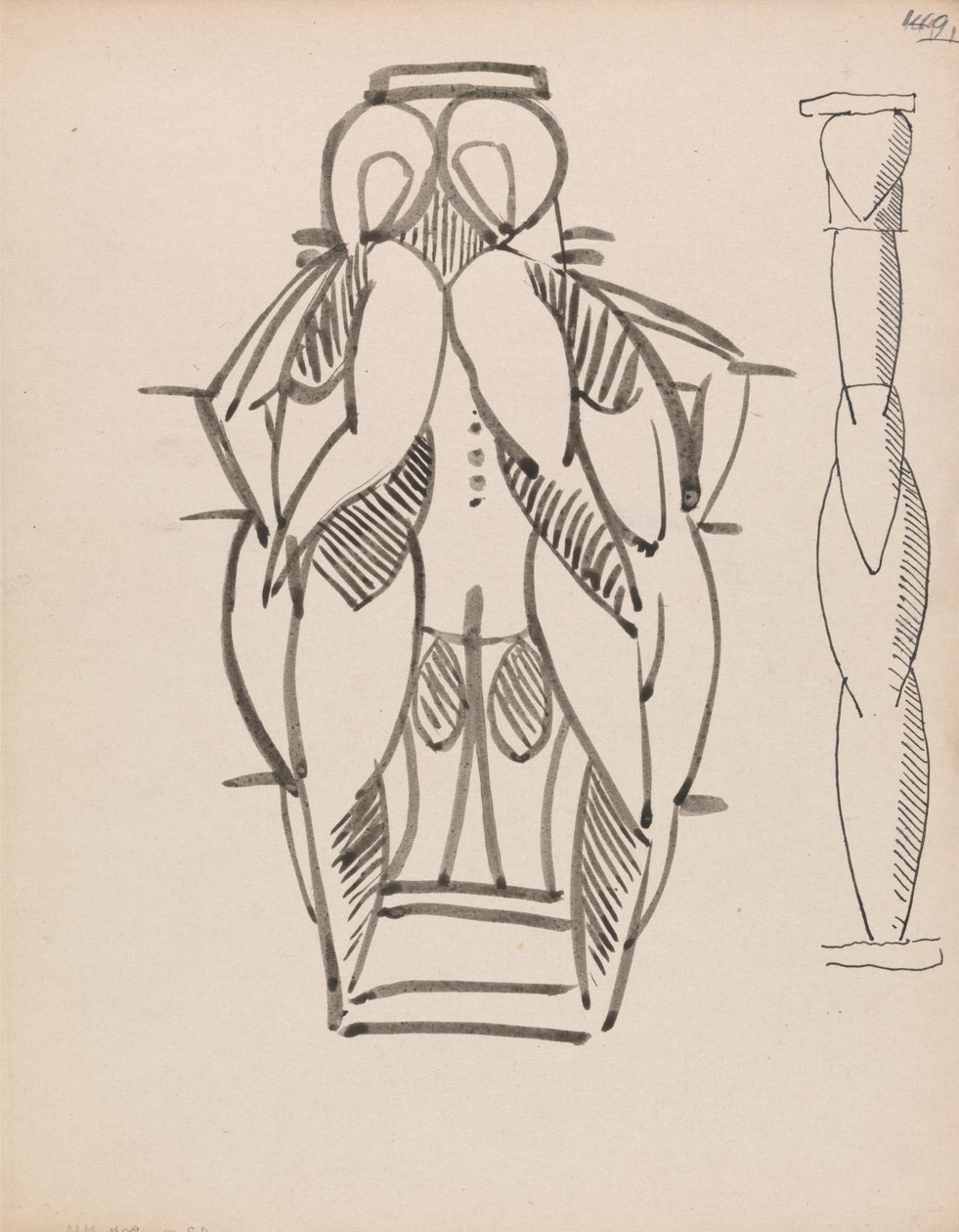 Heykel Sütunu İçin İki Çalışma by Henri Gaudier Brzeska