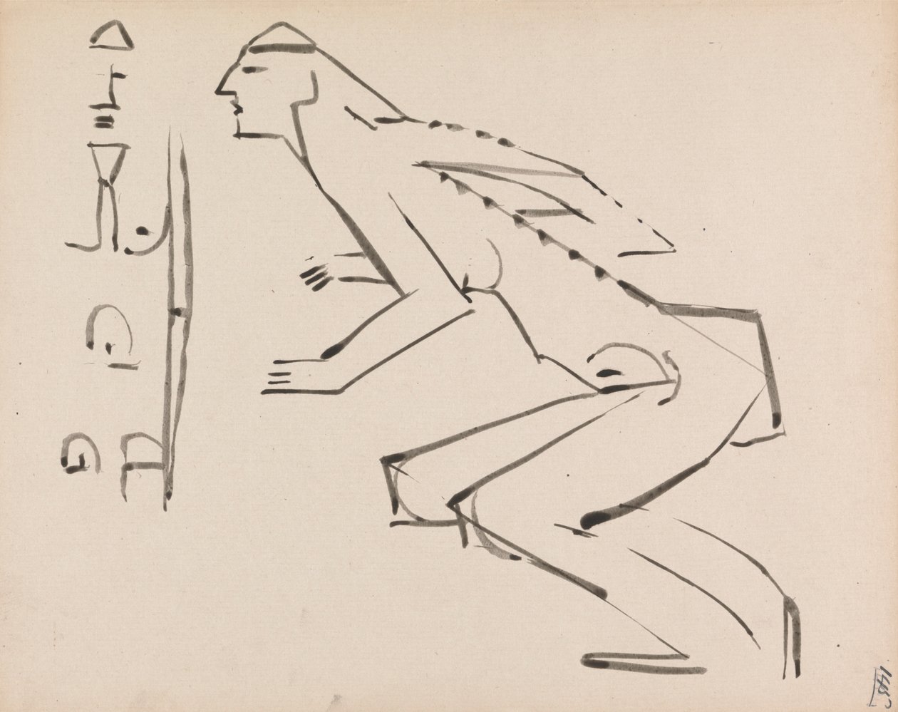 Bir Heykel İçin İki Çalışma by Henri Gaudier Brzeska
