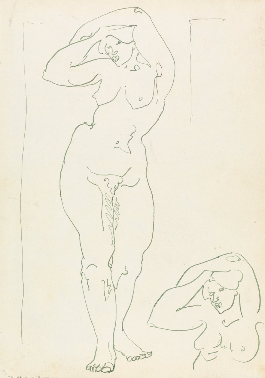 Bir Kadın Figürünün İki Çalışması by Henri Gaudier Brzeska