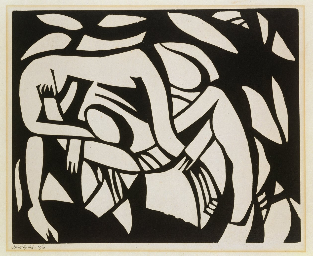 Güreşçiler, c.1914 (linocut) by Henri Gaudier Brzeska