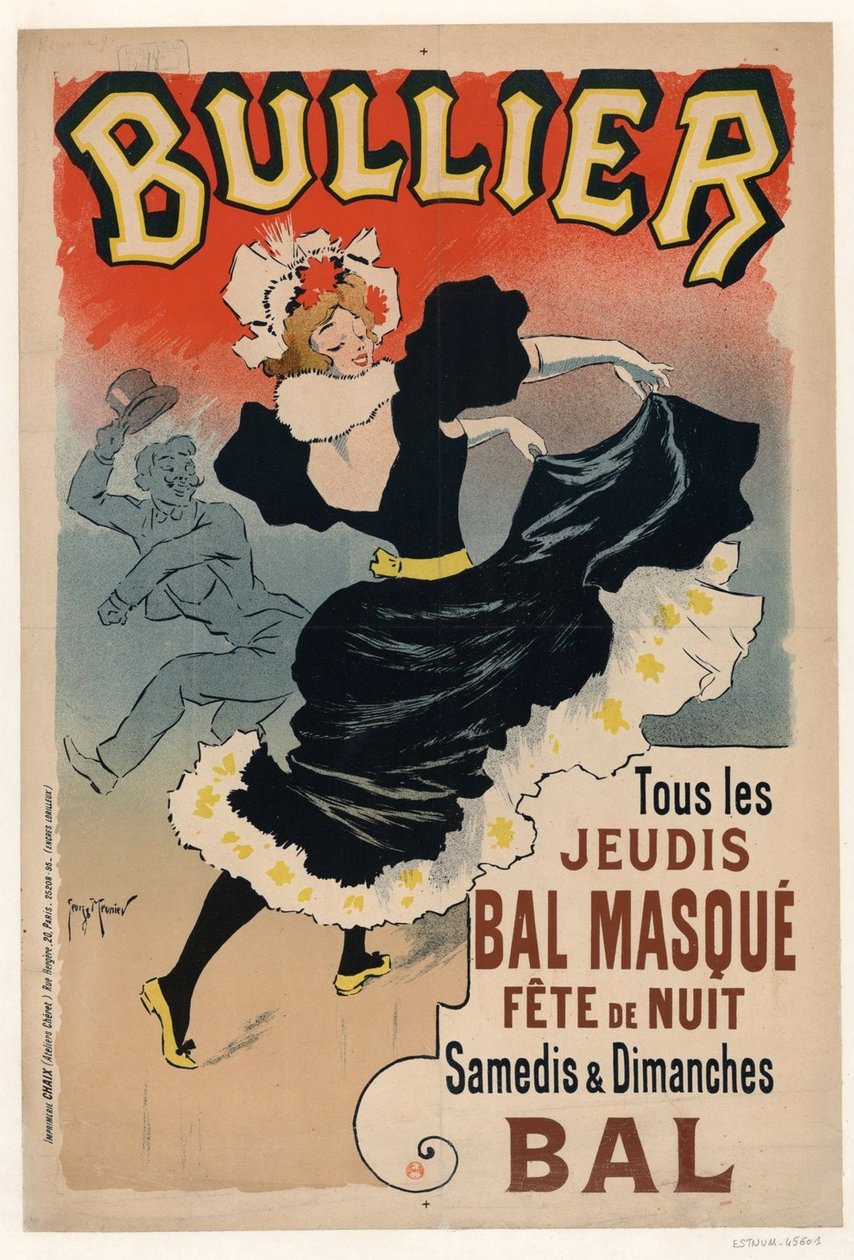 Bullier, Her Perşembe Bal maskesi, gece partisi, 1896. by Henri Georges Meunier