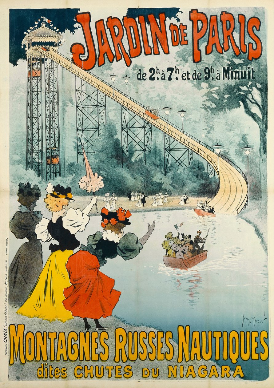 Paris Bahçesi - Hız Treni, 1895. by Henri Georges Meunier