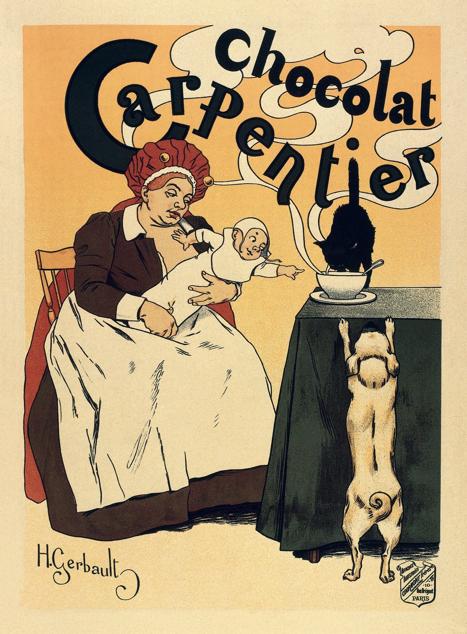 Çikolatalı İçecek Carpentier için Reklam, C.1900 (Poster) by Henri Gerbault