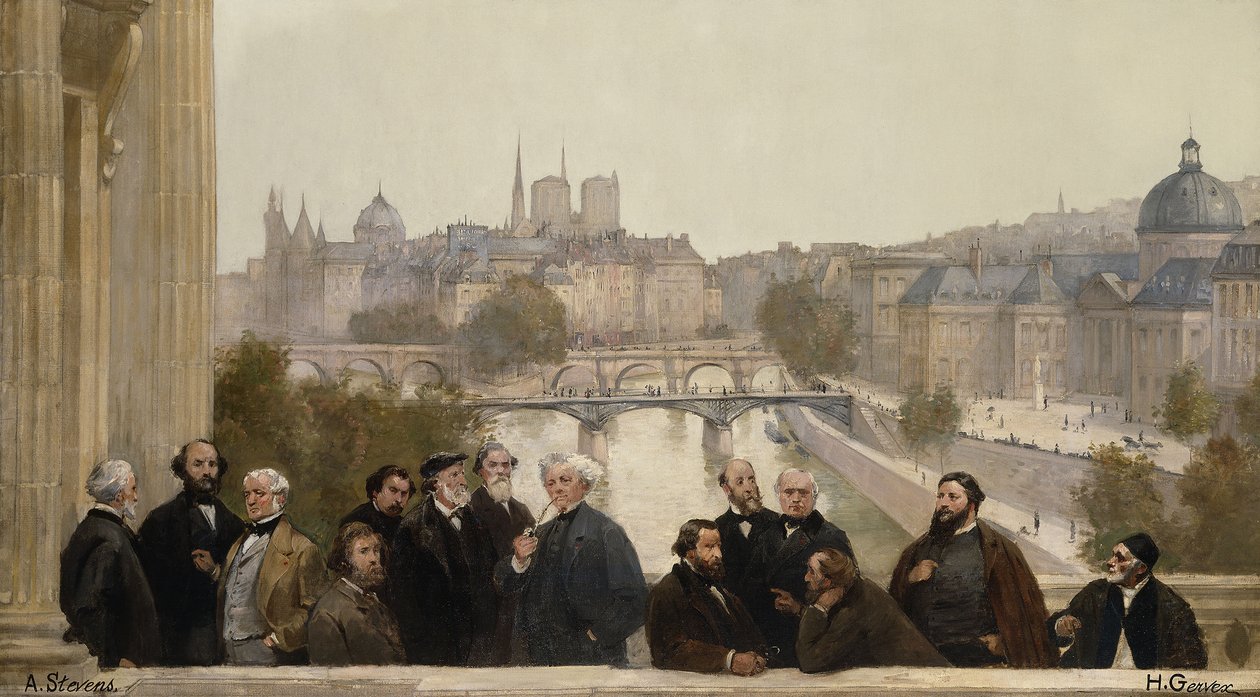 Yüzyılın panoraması: Dupré, Rousseau, Isabey, Millet, Couture, Daubigny, Diaz..., 1889. by Henri Gervex