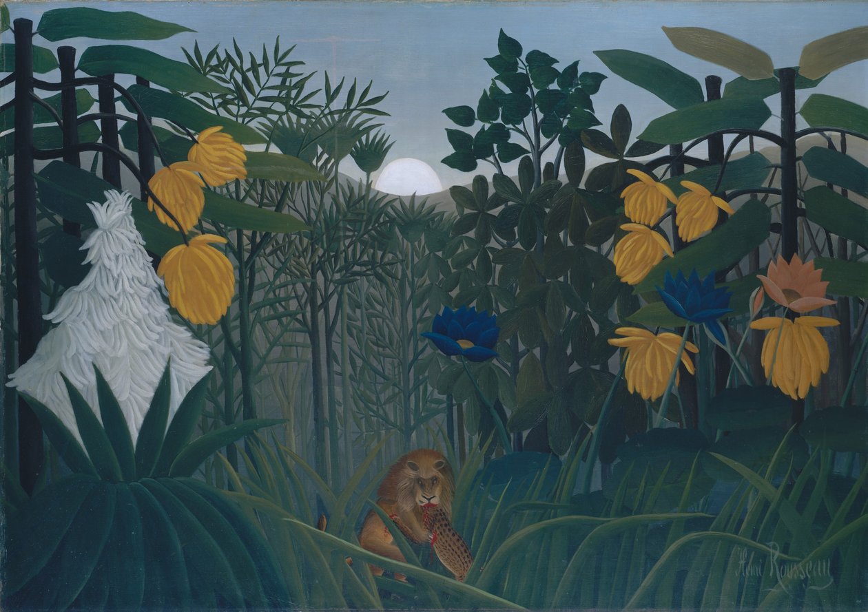 Aslan Yemeği, 1907 dolayları (tuval üzerine yağlı boya) by Henri J.F. Rousseau